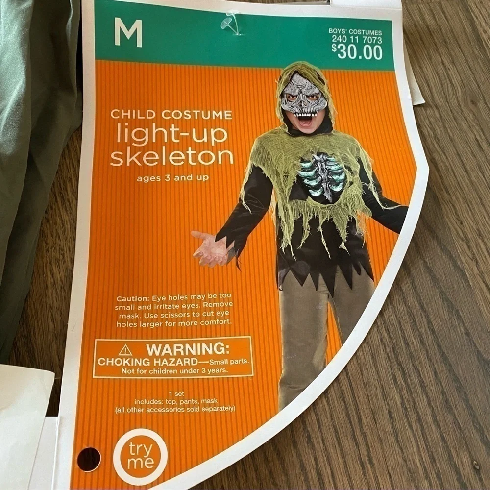 Kids zombie skeleton Halloween costume
